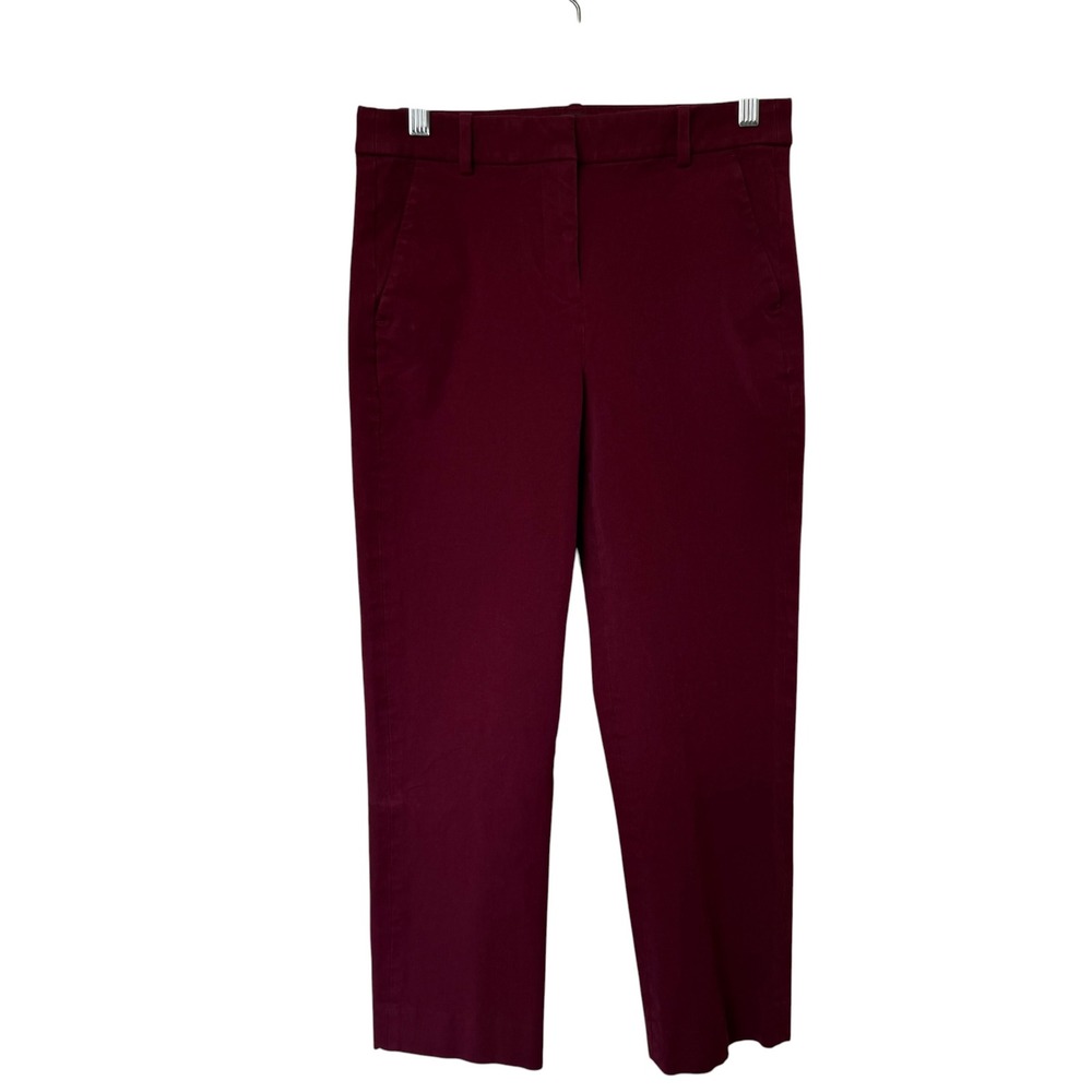 J.Crew Kallie Pant Women Size 4 Burgundy Excellent Straight Leg Stretch Workwear